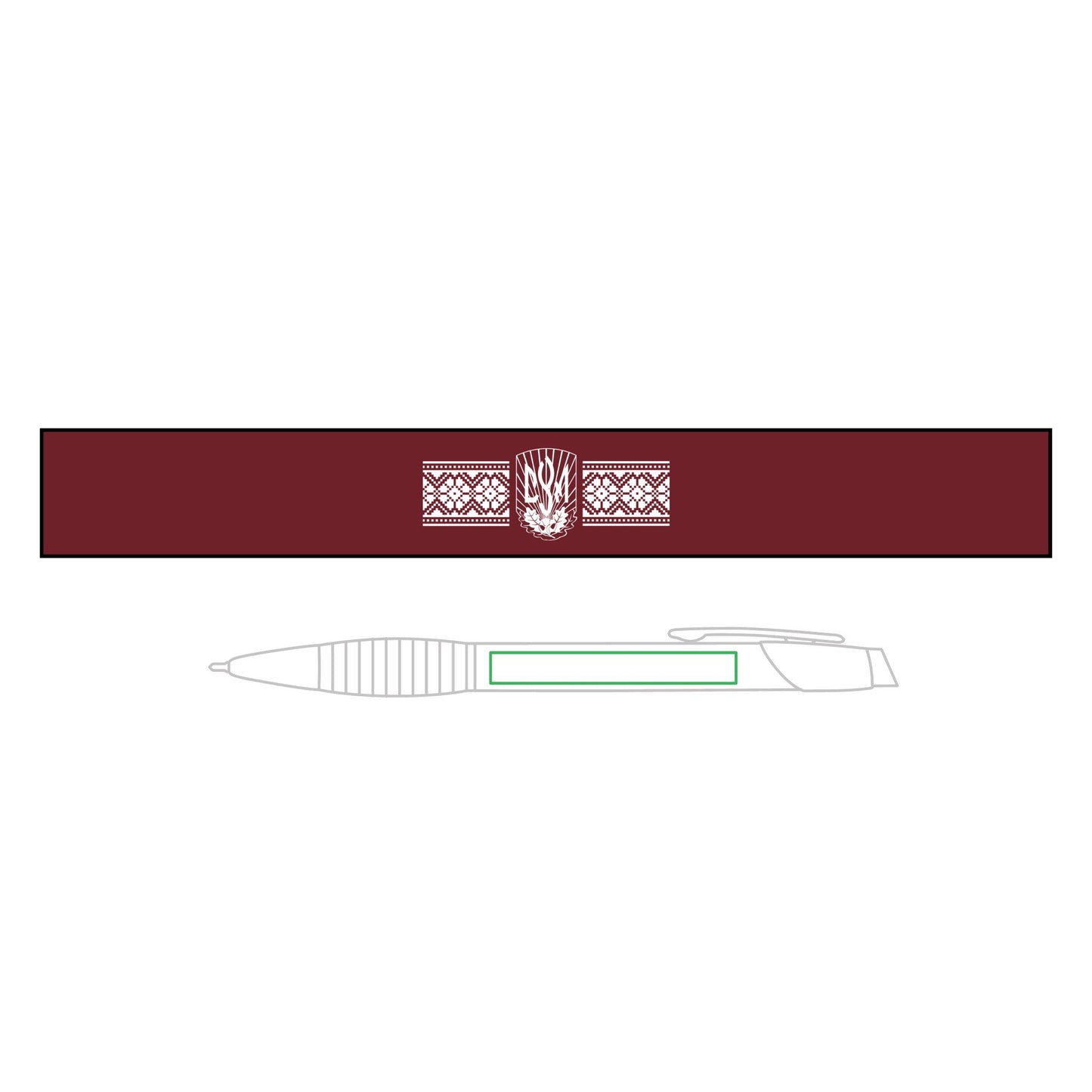 CYM Embroidery Logo Brass Ballpoint Pen with Rubber Grip