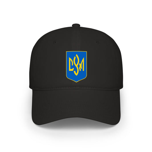 CYM Letters Logo Shield Green and Yellow Embroidered Baseball Cap — Low-Profile Hat