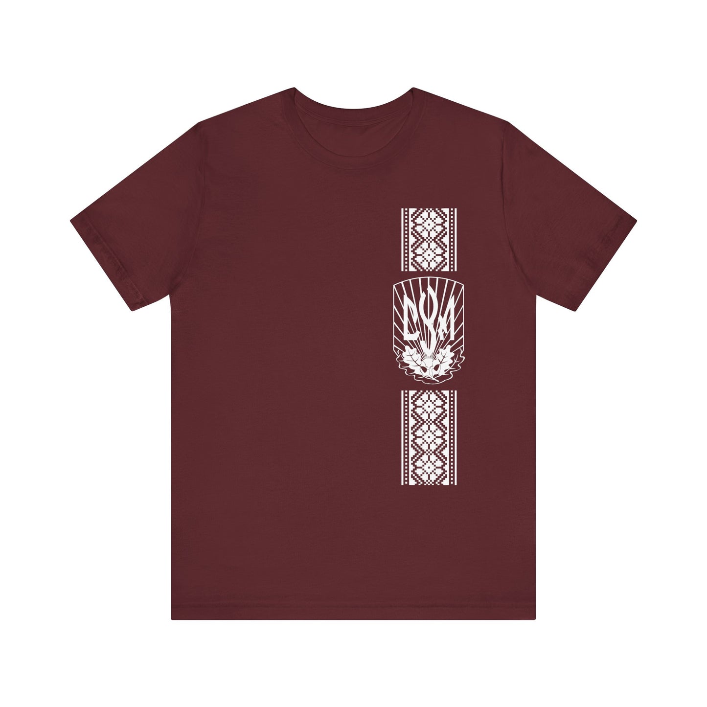CYM Logo with printed Ukrainian Embroidery Adult T-Shirt