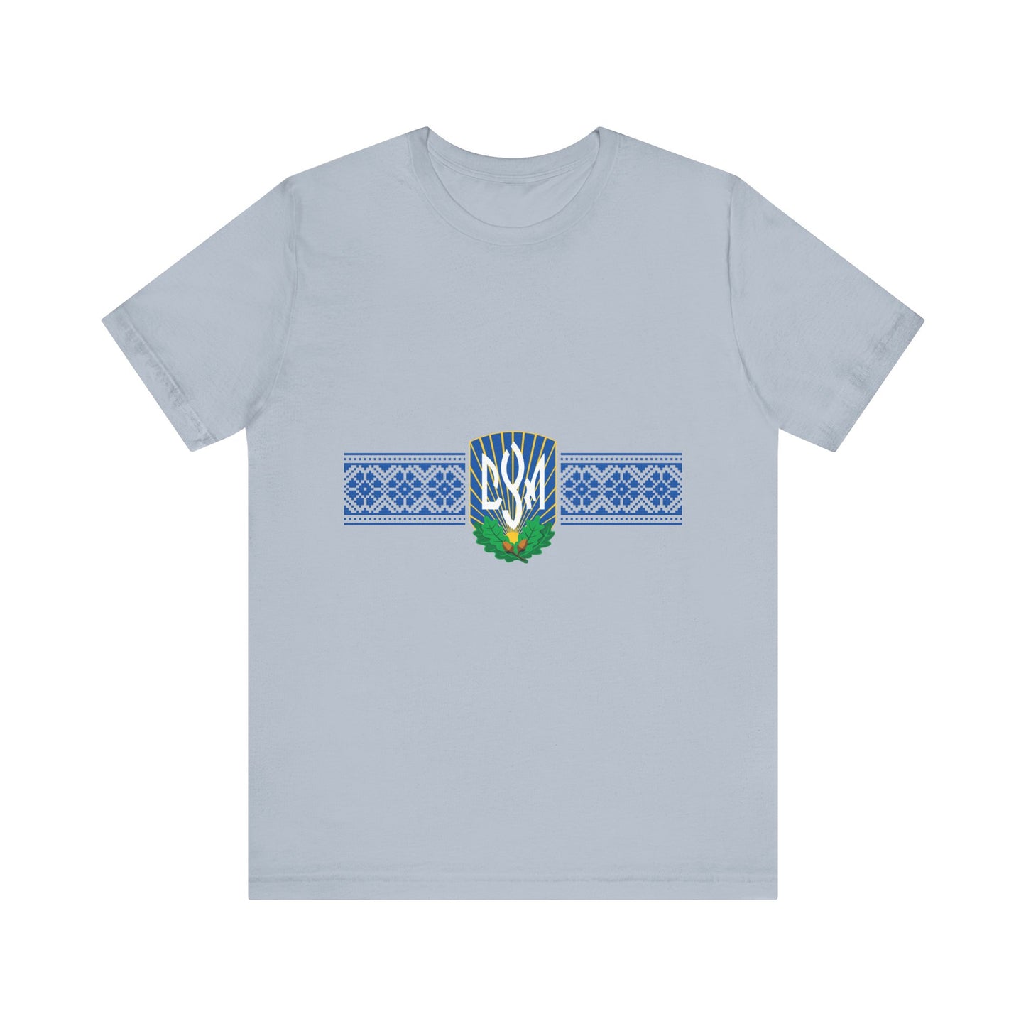 CYM Logo T-Shirt with Printed Ukrainian Embroidery Horizontal Design