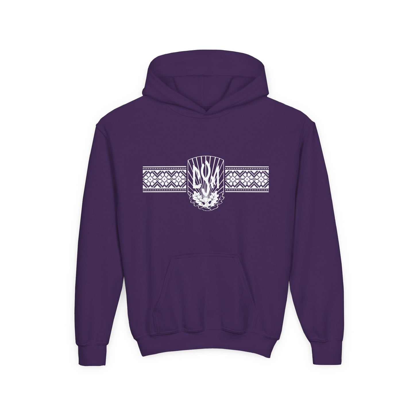 CYM Logo with printed Ukrainian Embroidery Kid’s Pullover Hoodie
