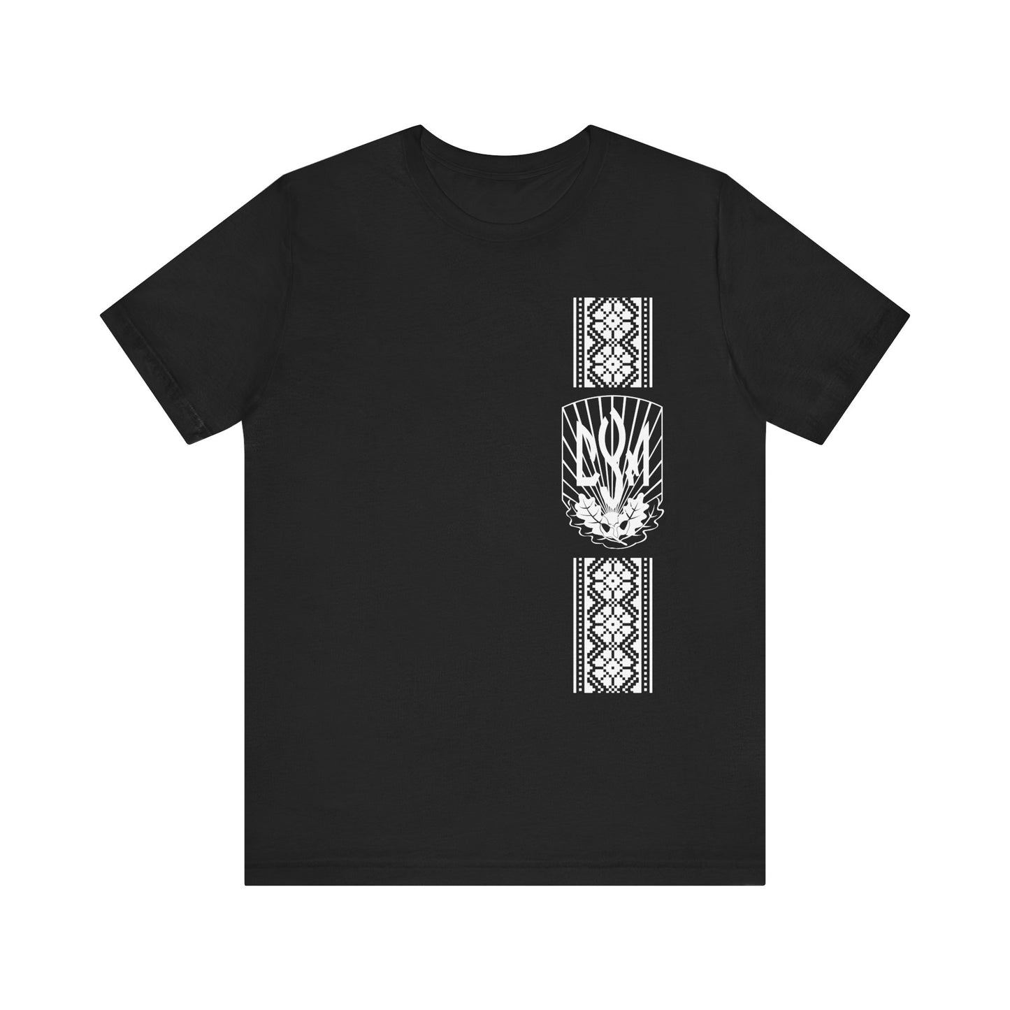 CYM Logo with printed Ukrainian Embroidery Adult T-Shirt