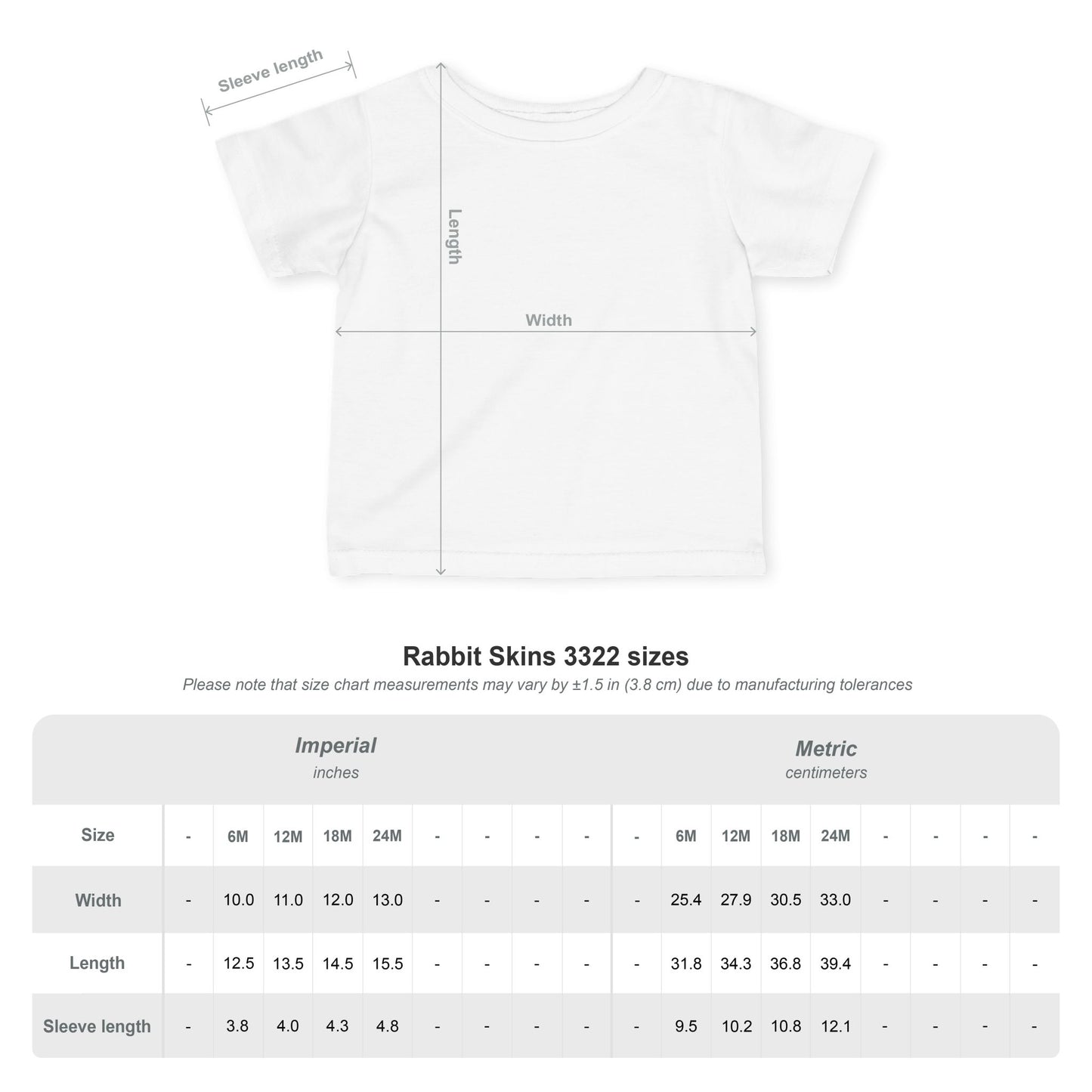 Infant Tee with CYM Letters Logo — Baby Short Sleeve Jersey